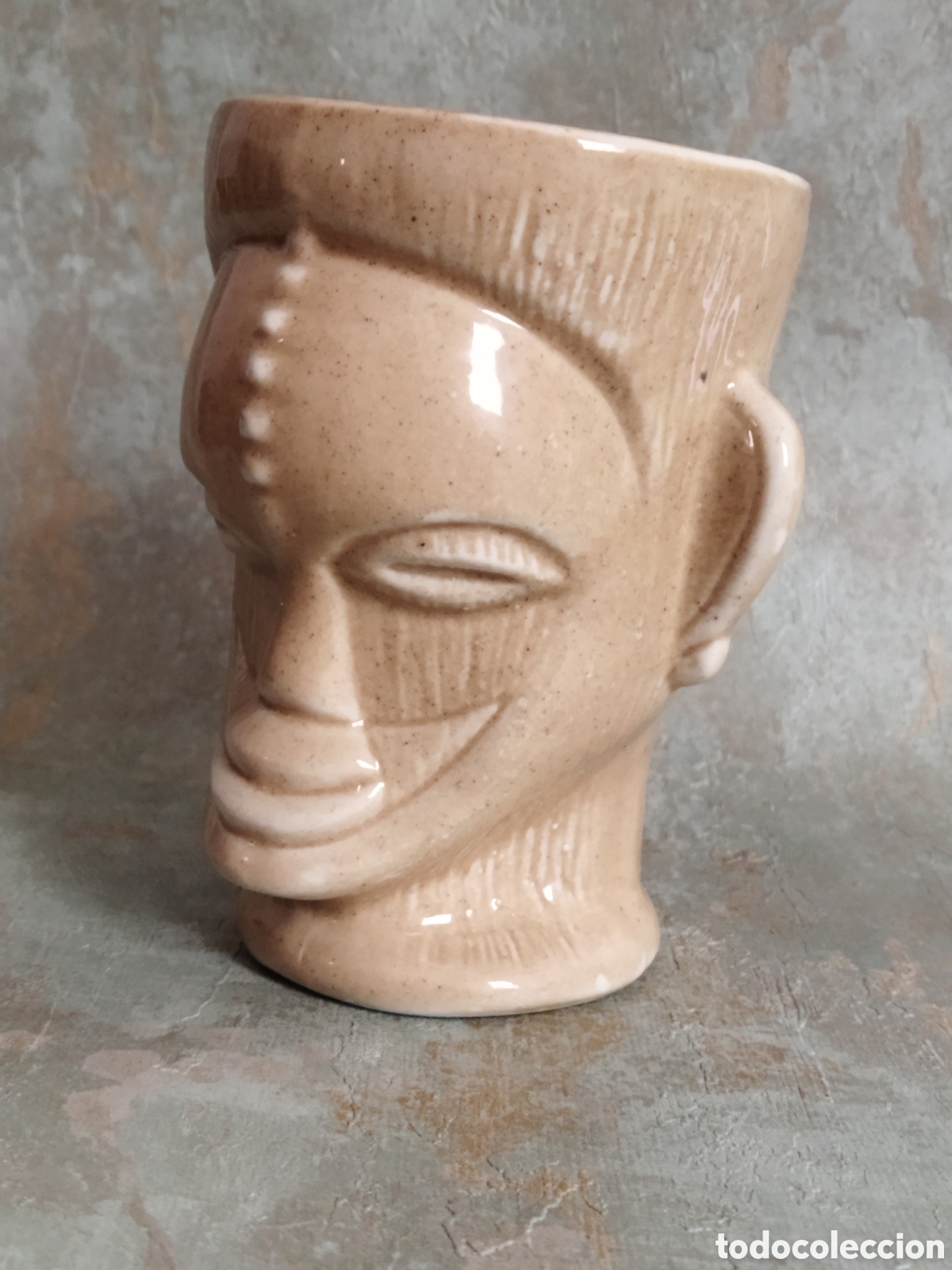 Otros objetos de arte: VASO TIKI VINTAGE CER&Aacute;MICA