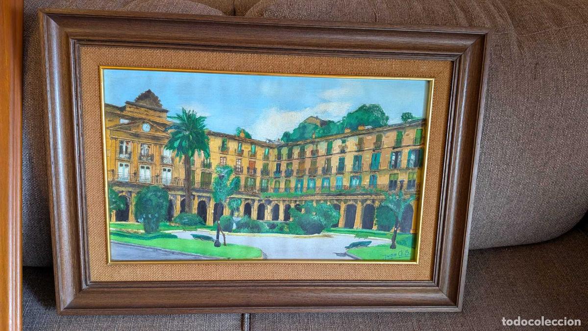 Otros objetos de arte: PRI-029: Pintura de plaza urbana porticada