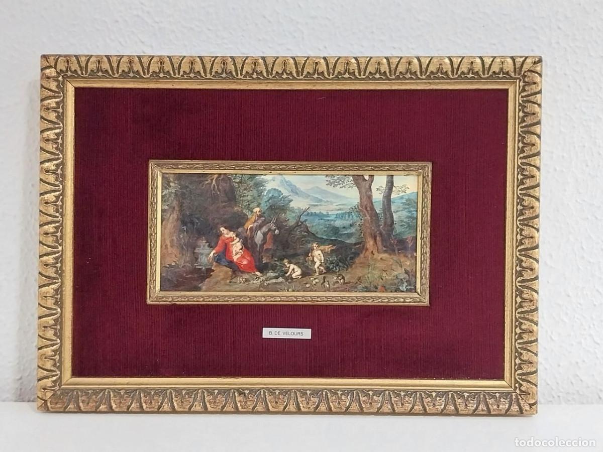 Otros objetos de arte: Cuadro Vintage Polysmalt - &rdquo;Huida a Egipto&rdquo; Palacio Real (Madrid)