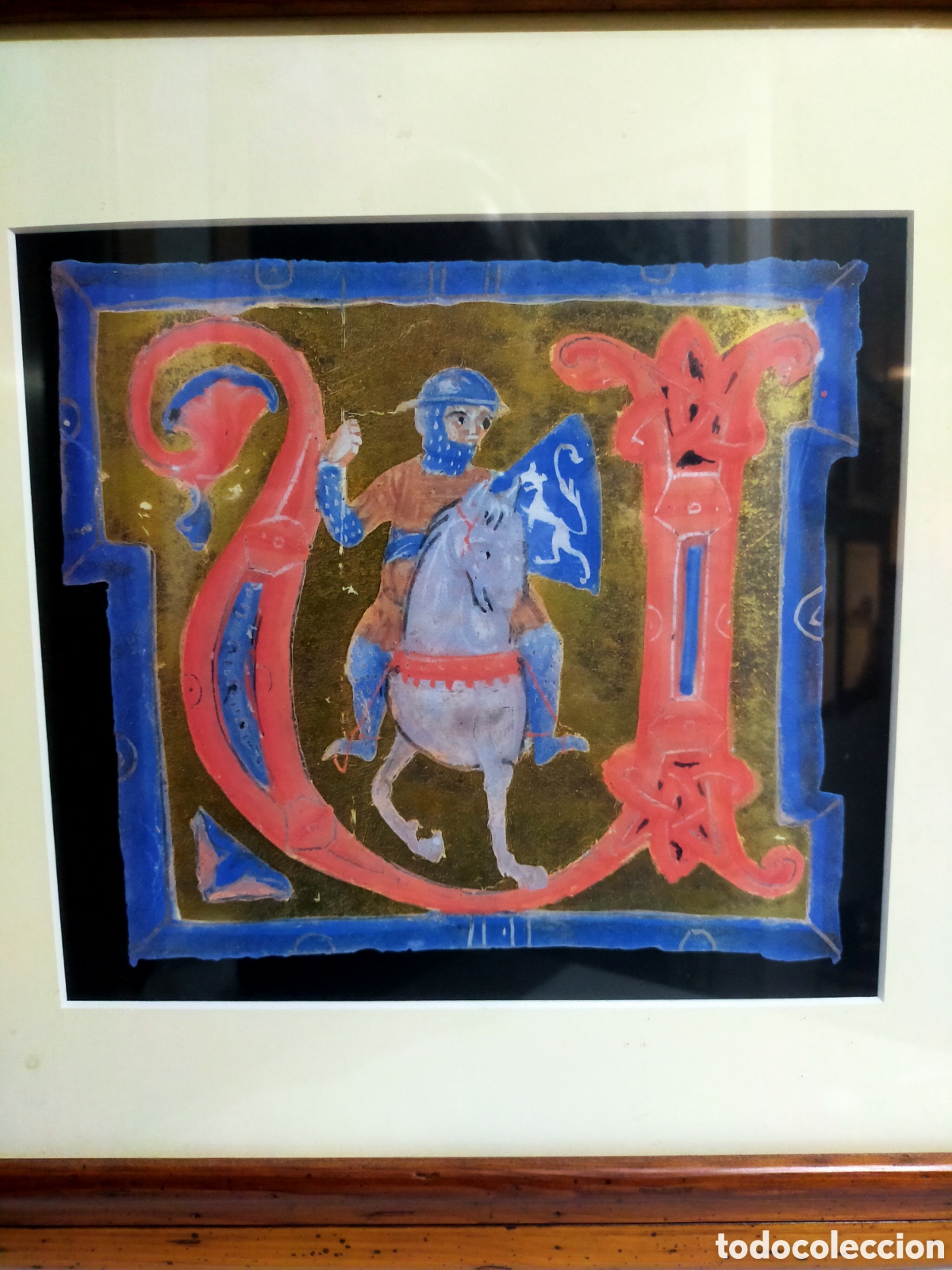 Otros objetos de arte: L&aacute;mina medieval enmarcada - Foto 2