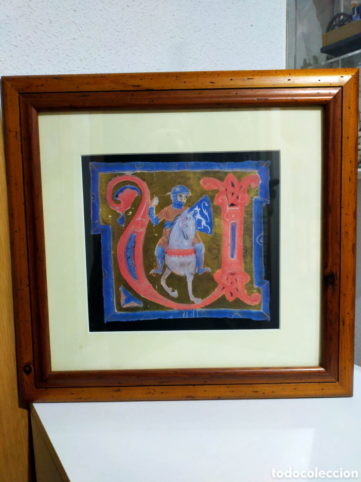 Otros objetos de arte: L&aacute;mina medieval enmarcada - Foto 1