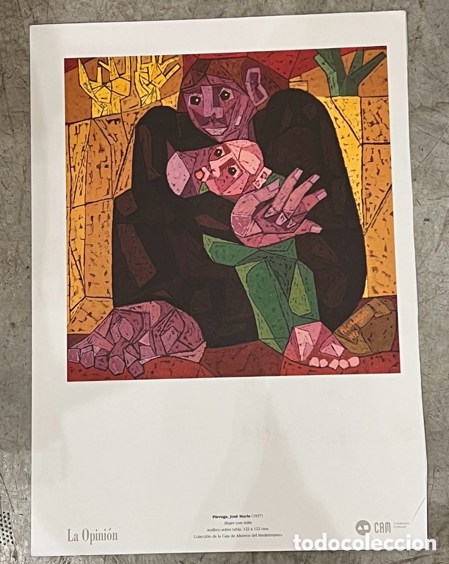 Otros objetos de arte: PARRAGA, Jos&eacute; Mar&iacute;a. &ldquo;Mujer con ni&ntilde;o&rdquo;. CAM. 1995. L&aacute;mina.