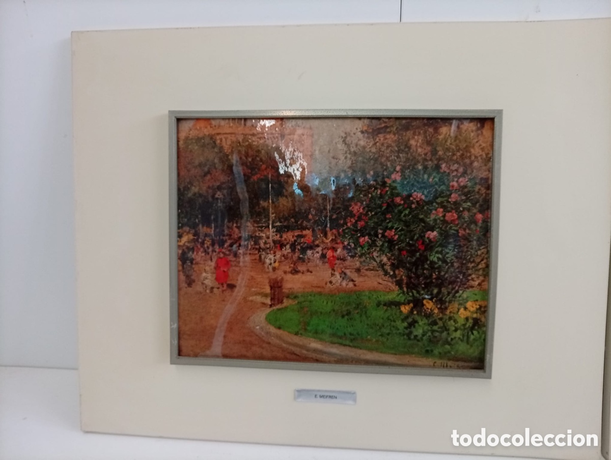 Otros objetos de arte: .DOS. CUADROS L&Aacute;MINA BARNIZADA CON FIRMA. - Foto 2
