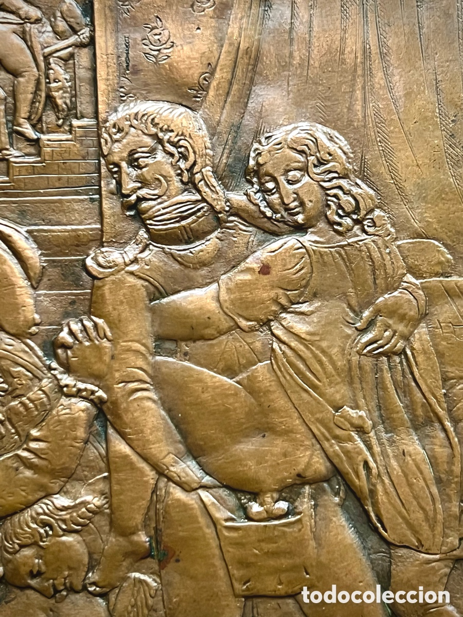 Otros objetos de arte: Escena militar er&oacute;tica, repujada, S.XIX - Foto 3