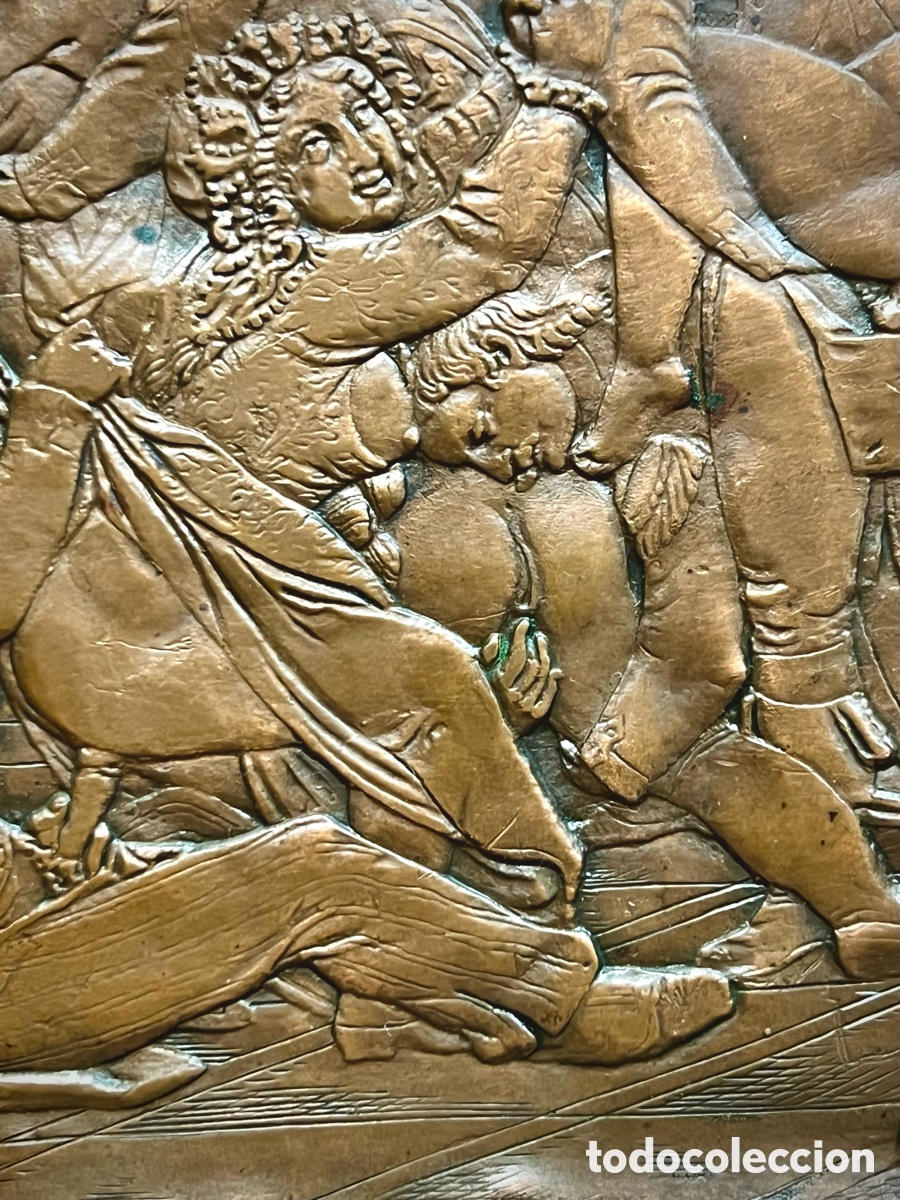 Otros objetos de arte: Escena militar er&oacute;tica, repujada, S.XIX - Foto 4