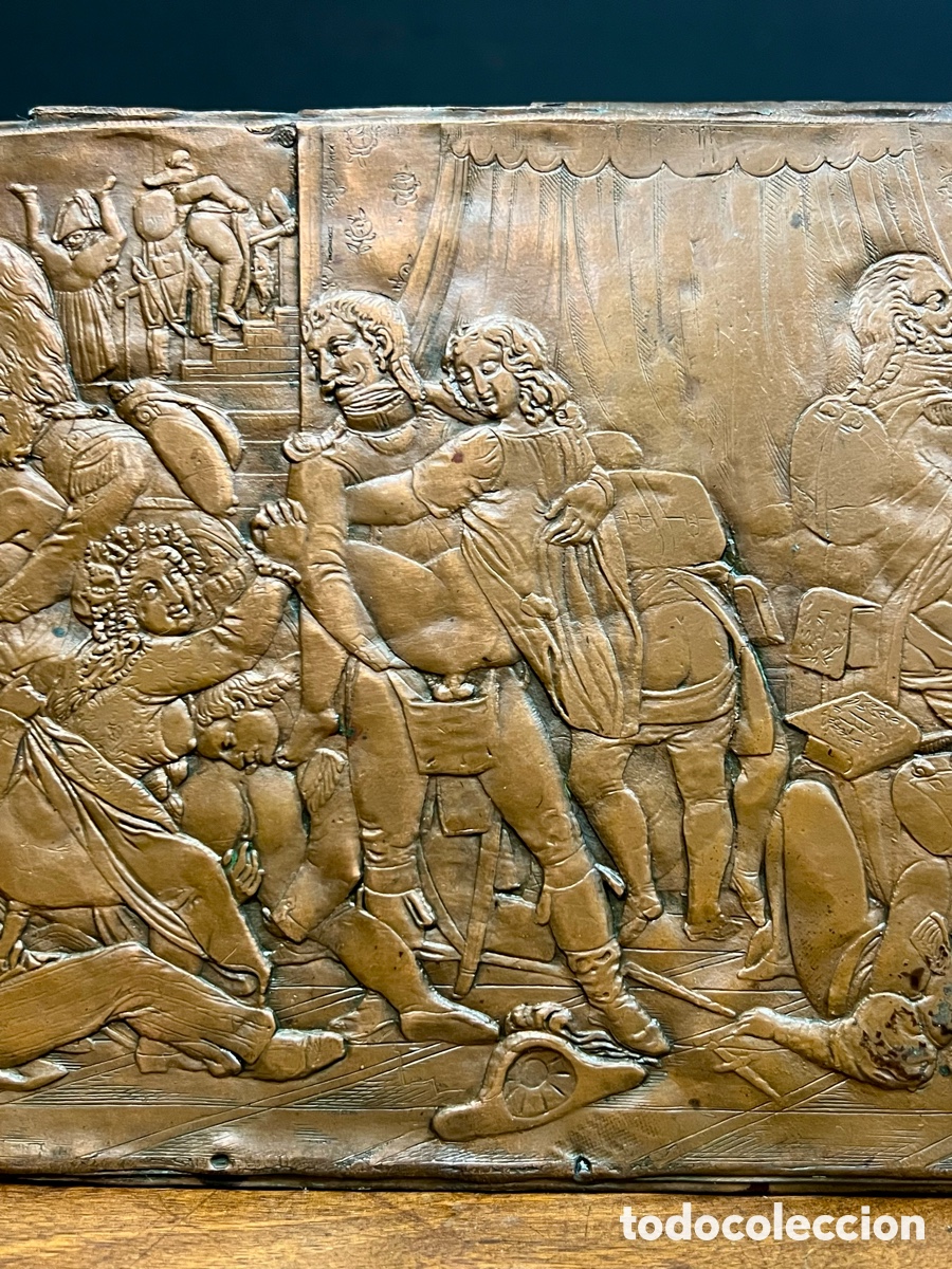 Otros objetos de arte: Escena militar er&oacute;tica, repujada, S.XIX - Foto 7