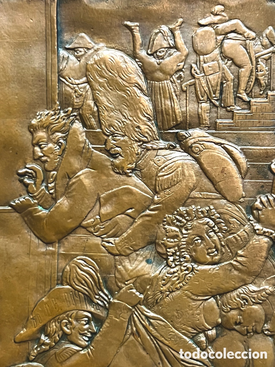 Otros objetos de arte: Escena militar er&oacute;tica, repujada, S.XIX - Foto 8