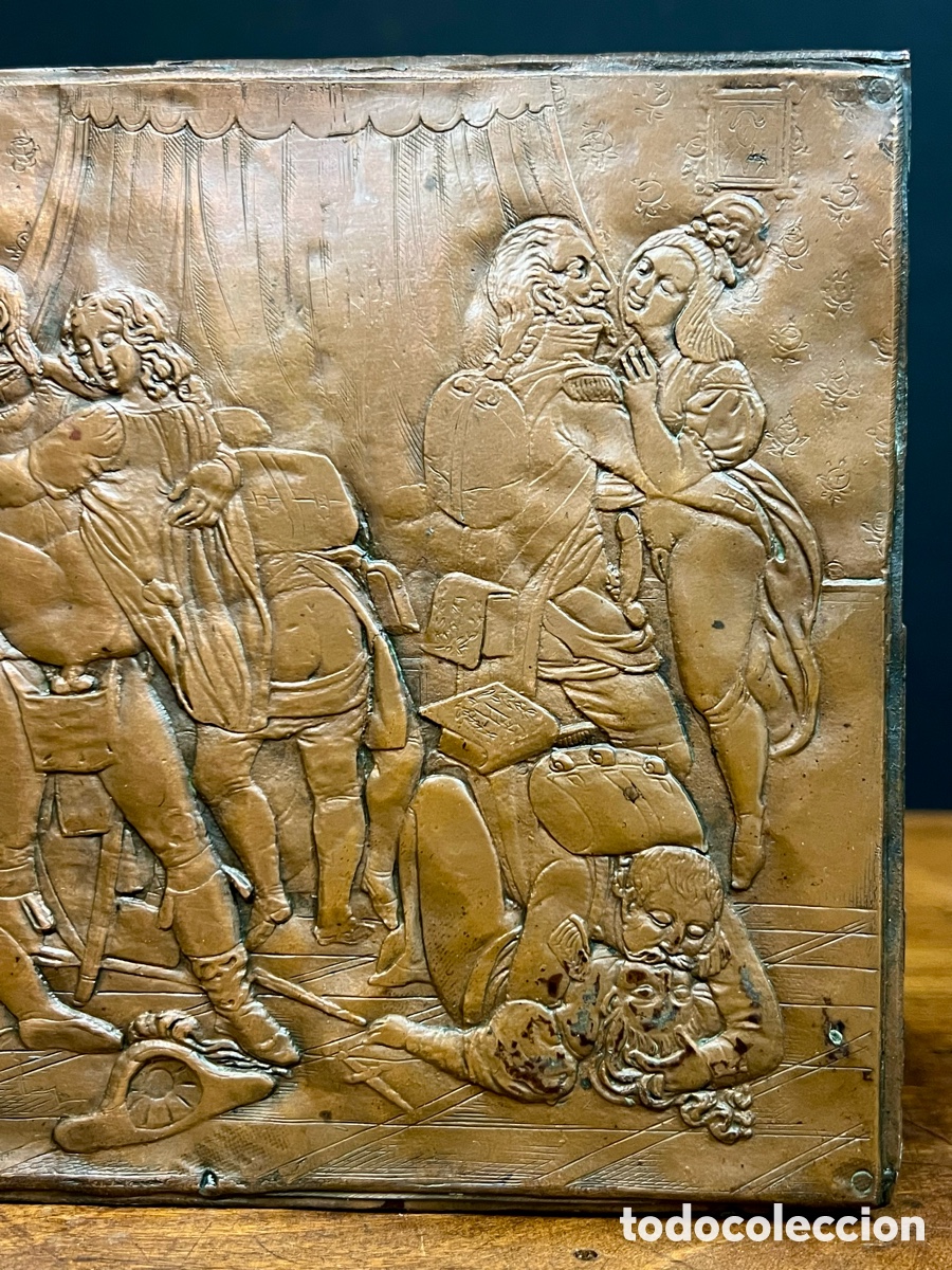 Otros objetos de arte: Escena militar er&oacute;tica, repujada, S.XIX - Foto 11