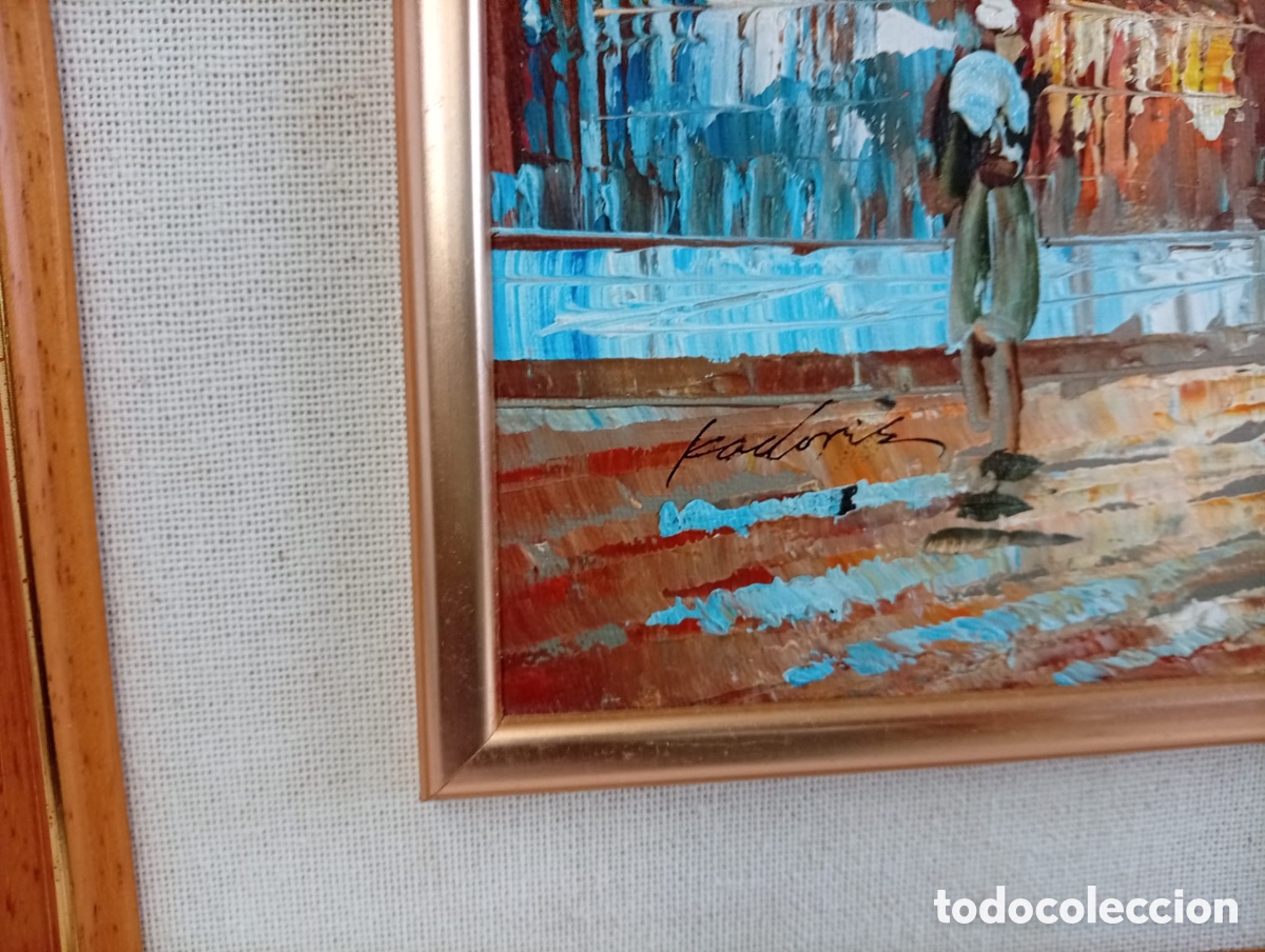 Otros objetos de arte: .DOS. CUADROS &Oacute;LEO SOBRE TABLA CON FIRMA. - Foto 4