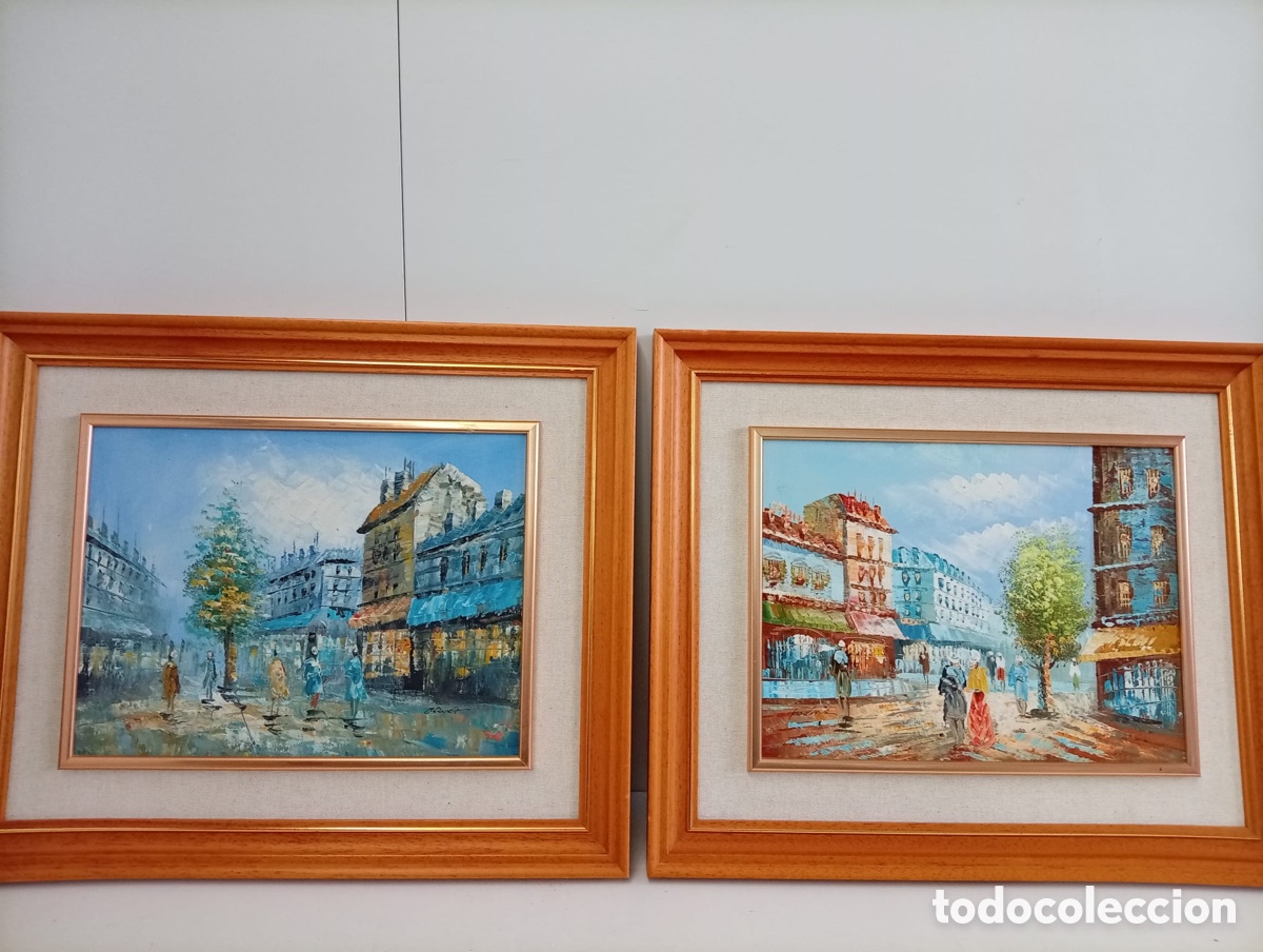 Otros objetos de arte: .DOS. CUADROS &Oacute;LEO SOBRE TABLA CON FIRMA. - Foto 1