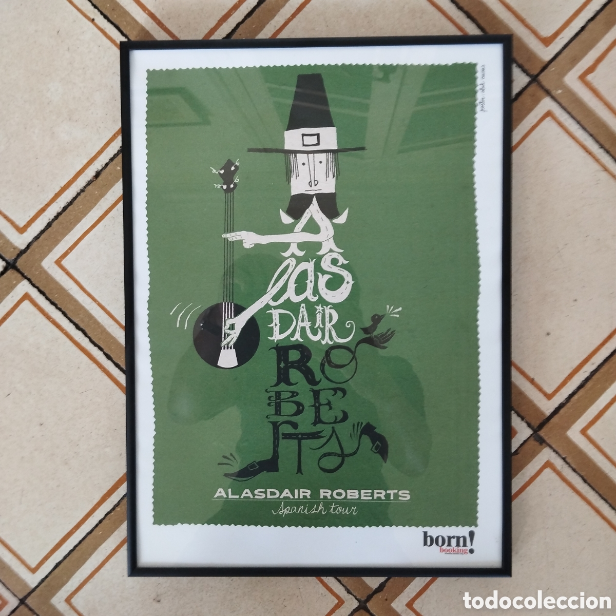 Otros objetos de arte: ALASDAIR ROBERTS POSTER ENMARCADO DIBUJO ABEL CUEVAS