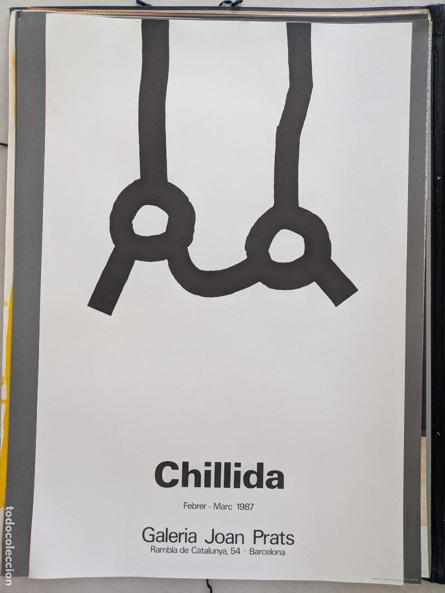 Otros objetos de arte: Cartel litogr&aacute;fico Chillida - Galer&iacute;a Joan Prats 1987