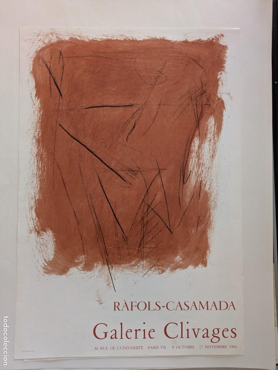 Otros objetos de arte: Cartel R&agrave;fols Casamada. Galer&iacute;a Clivages - 1984