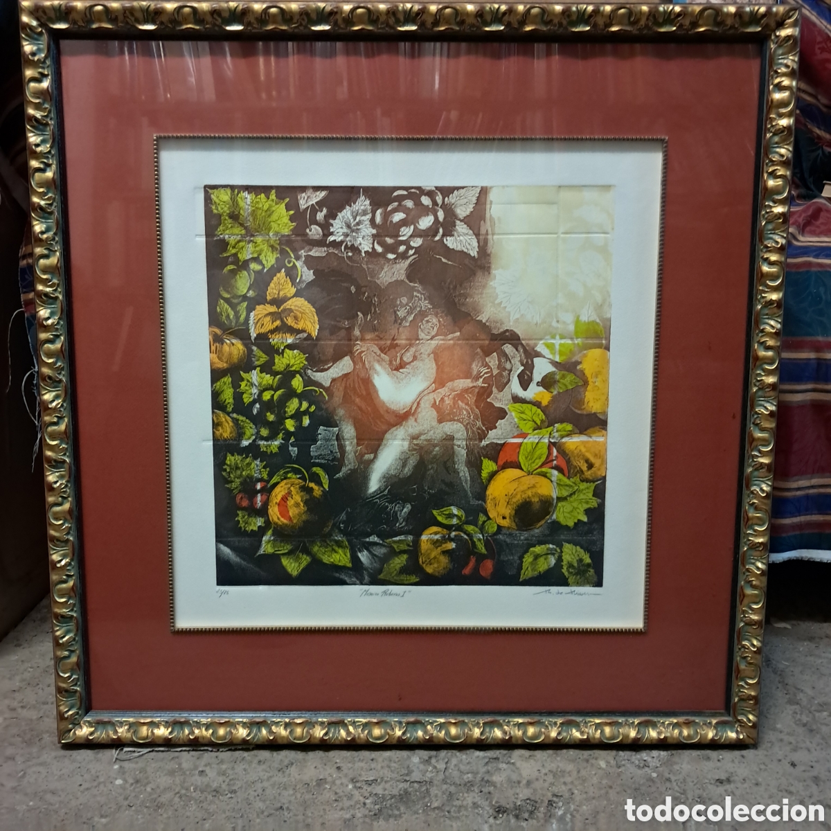 Otros objetos de arte: Litograf&iacute;a o serigrafia Mosaico de Rubens I serie 23/75,, medidas 71x 75