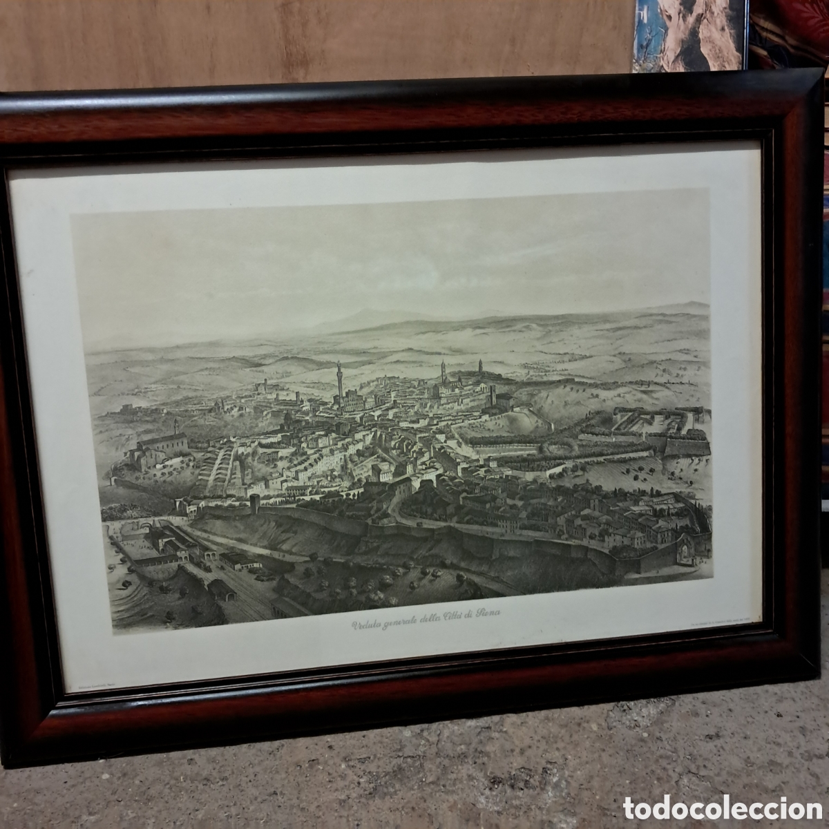Otros objetos de arte: Litograf&iacute;a o serigrafia de la ciudad antigua de Siena, 83 x 64 cm9