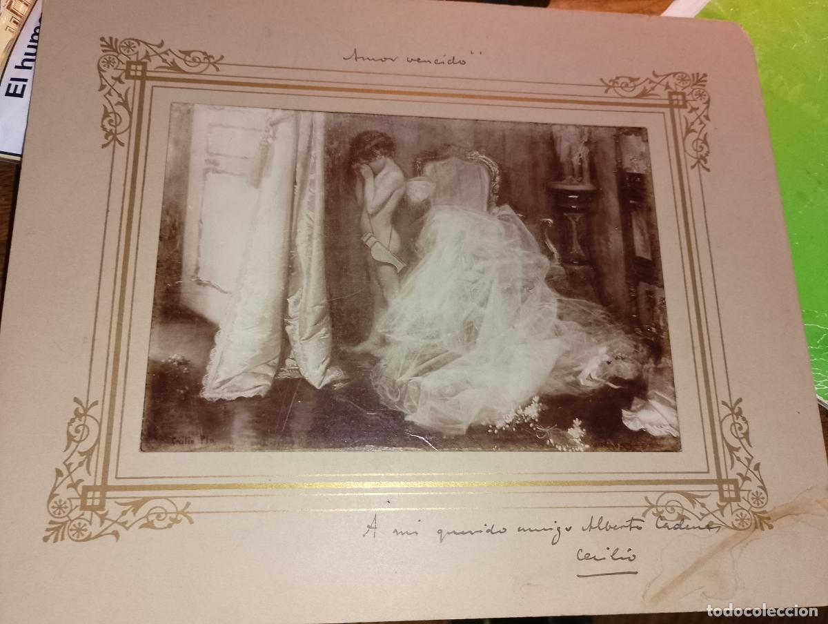 Otros objetos de arte: Alma vencida Cecilio Pl&aacute; firmada y dedicada. Reproducci&oacute;n y manuscrito original dedicado