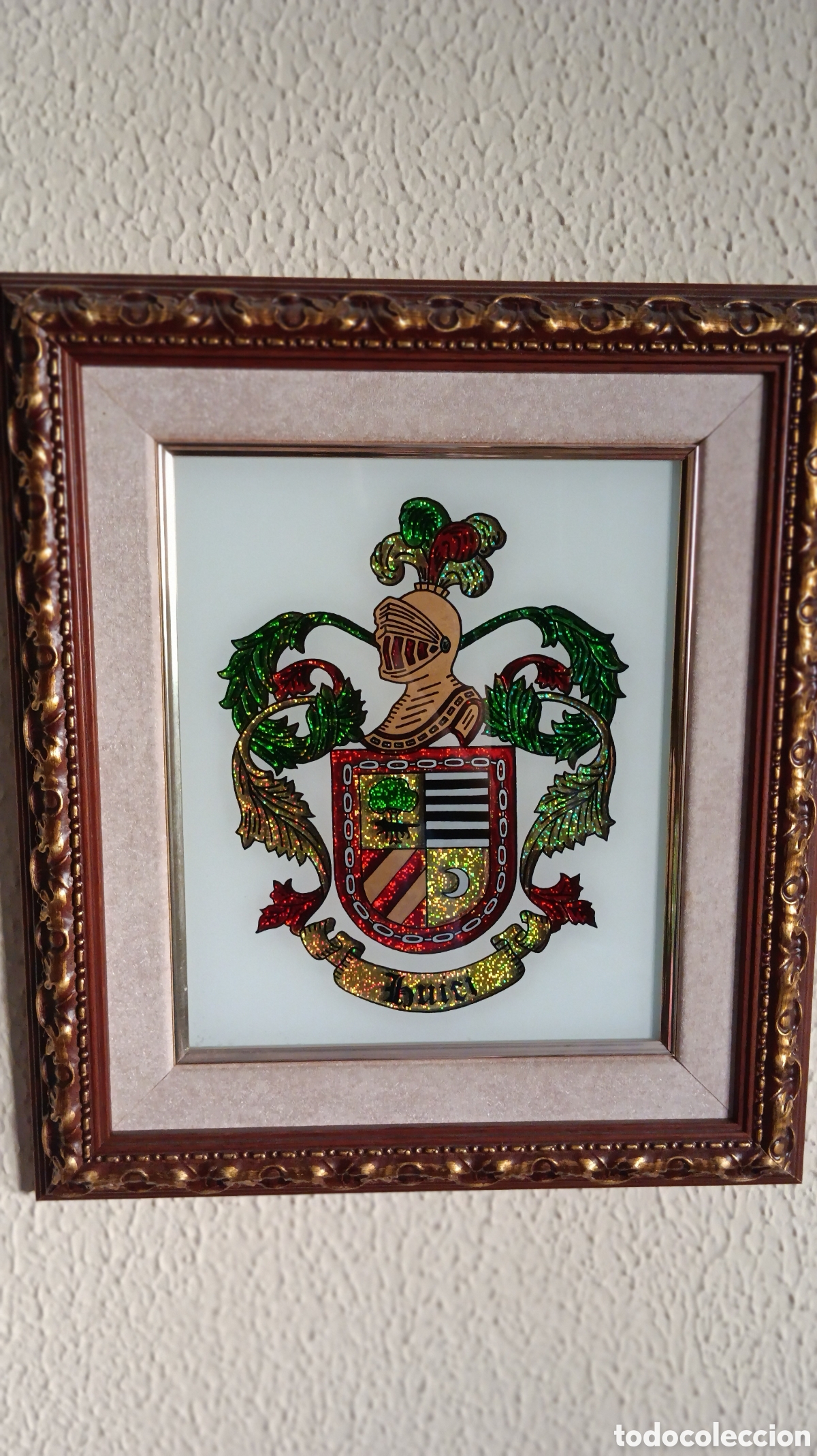Otros objetos de arte: Cuadro escudo Heraltico apellido HUICI