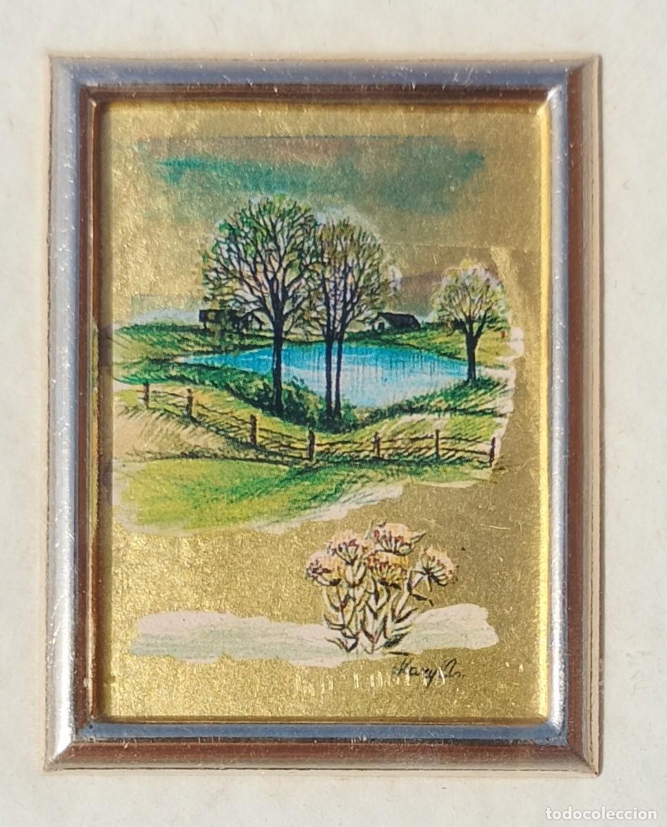 Otros objetos de arte: Cuadro Miniatura Oro Foglia