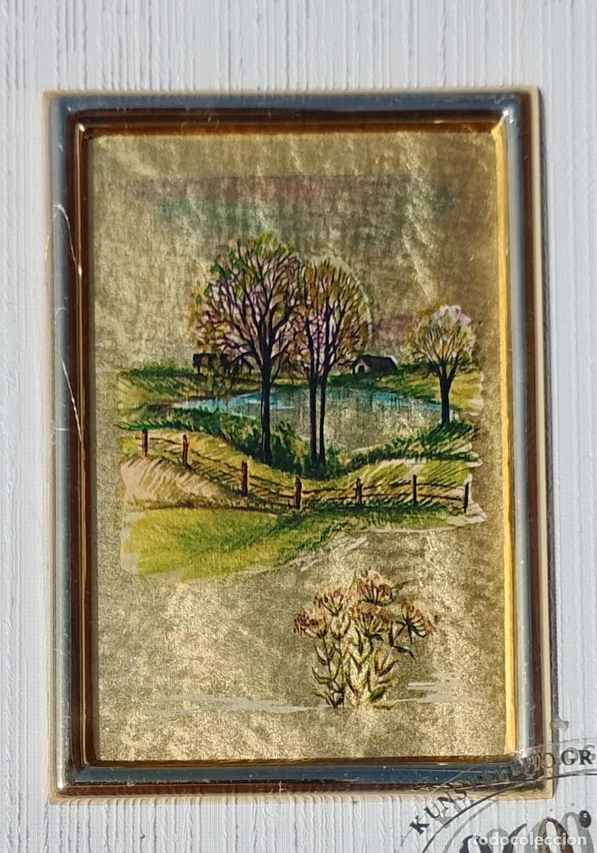 Other art objects: Cuadro Miniatura Litograf&iacute;a Sobre L&aacute;mina de Oro 23KT