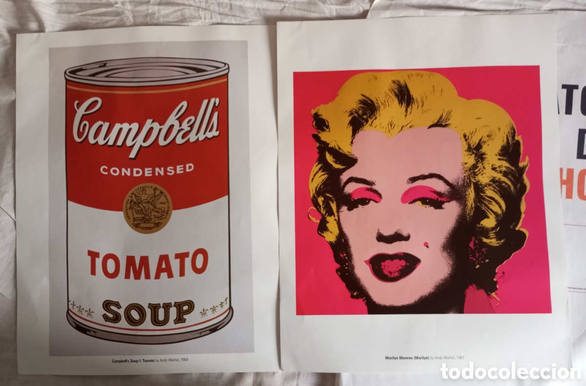 Otros objetos de arte: Los retratos e iconos de Andy Warhol n&uacute;meros 1 y 2 sopa Campbell y Marilyn Monroe.El mundo