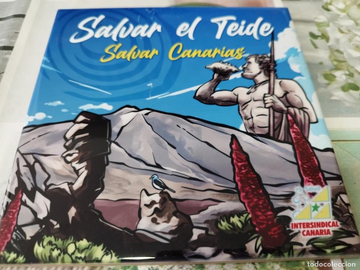 Otros objetos de arte: Azulejo Salvar el Teide Salvar Canarias a Color Intersindical Canaria