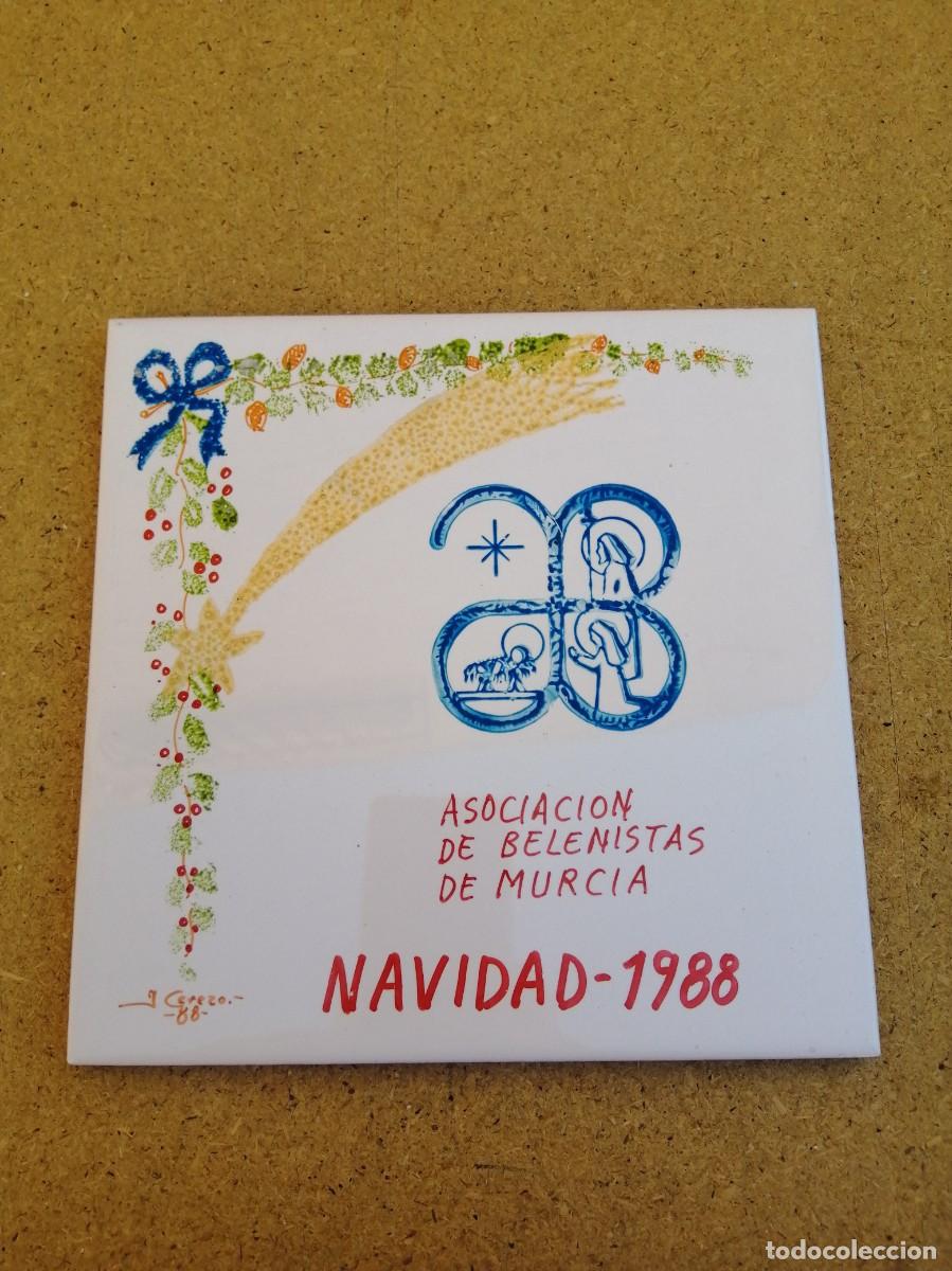 Otros objetos de arte: AZULEJO CONMEMORATIVO ASOCIACION DE BEKLENISTAS DE MURCIA, NAVIDAD 1988