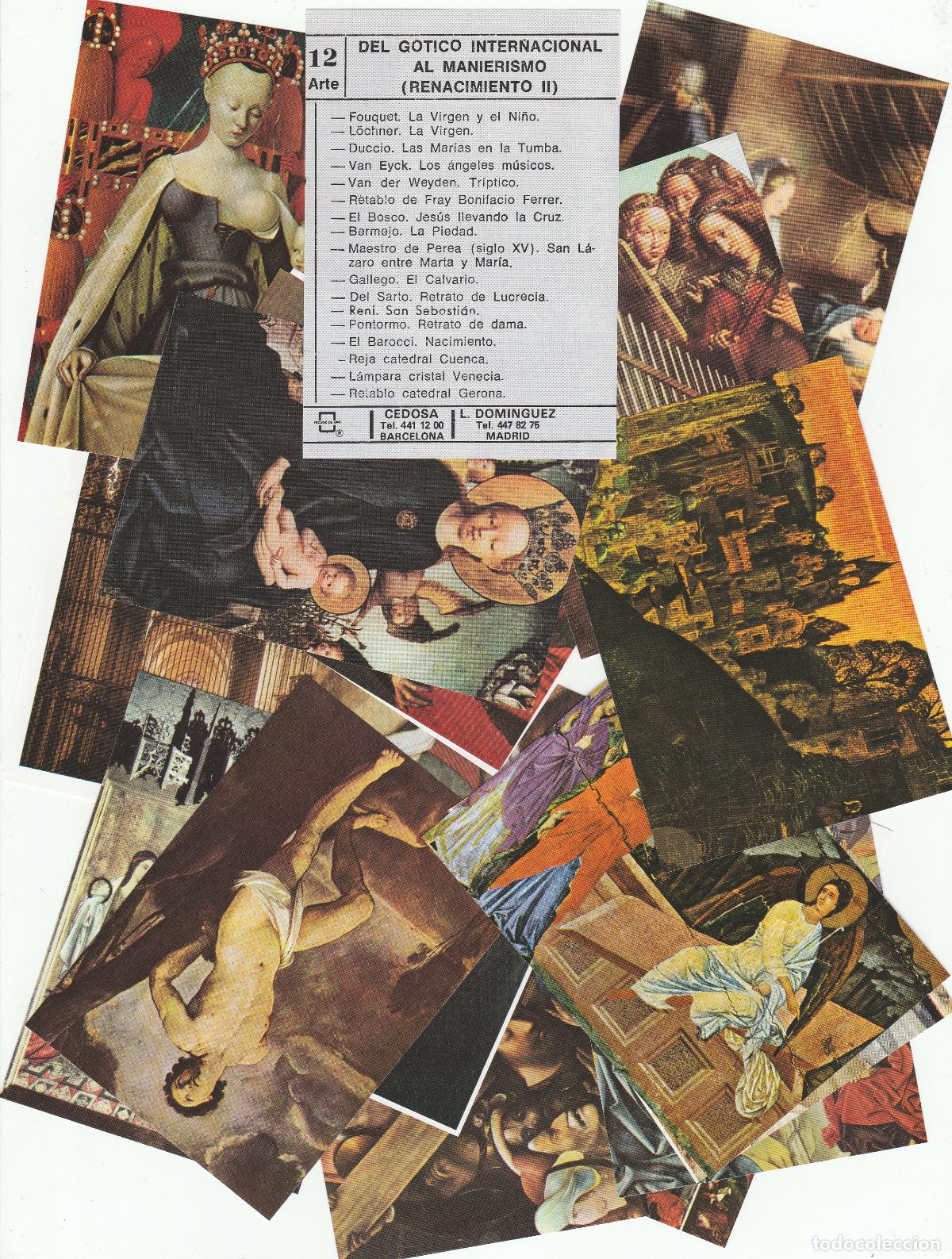 Otros objetos de arte: FICHA /CROMO -ARTE-GOTICO INTERNACIONAL AL MANIERISMO RENACIMIENTO-17 IMAG -SOBRE N&ordm; 12-CEDOSA-NUEVO