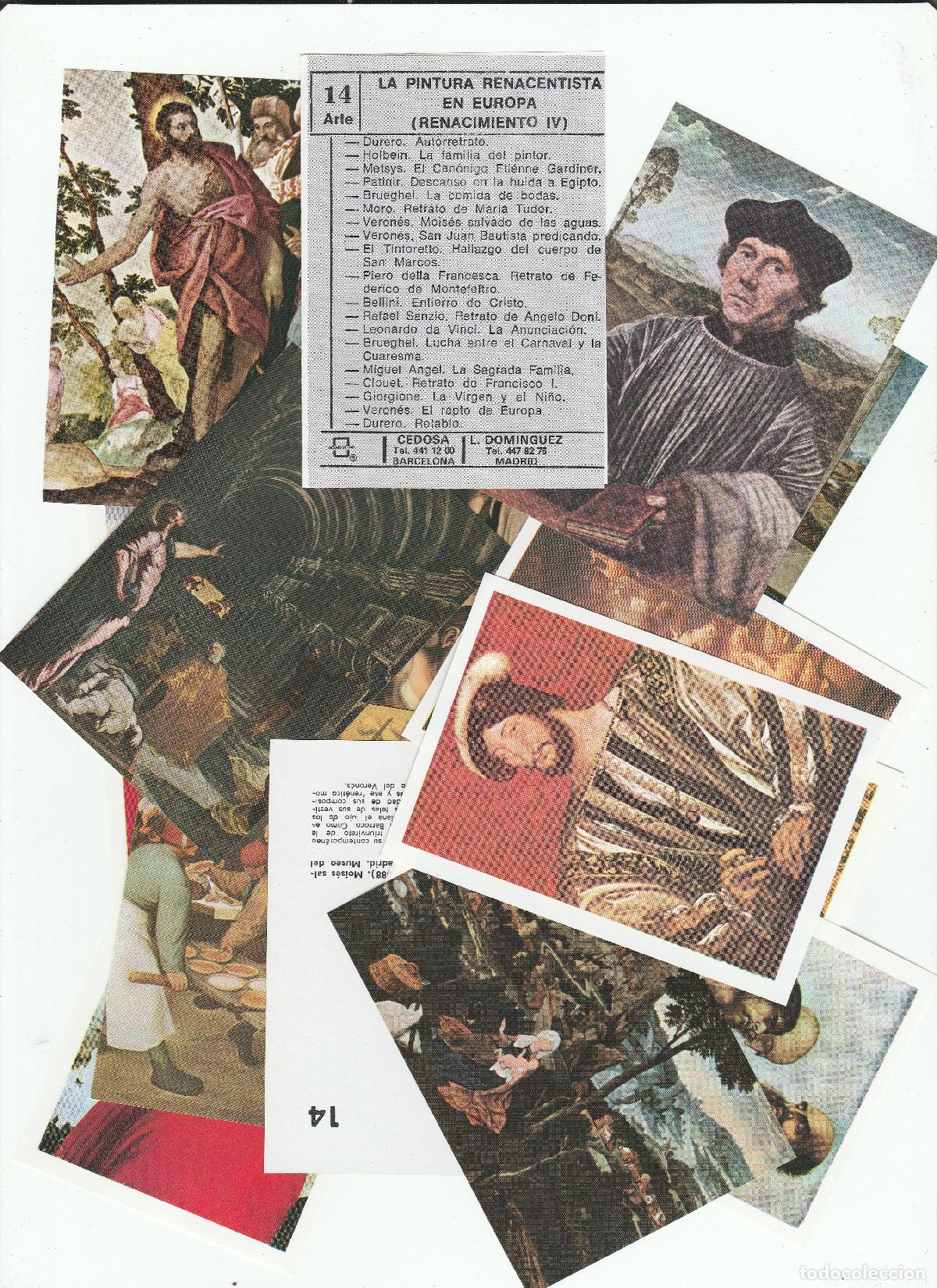 Otros objetos de arte: FICHA /CROMO -ARTE-PINTURA RENACENTISTA EUROPA RENACIMIENTO (IV)-19 IMAG -SOBRE N&ordm; 14-CEDOSA-NUEVO