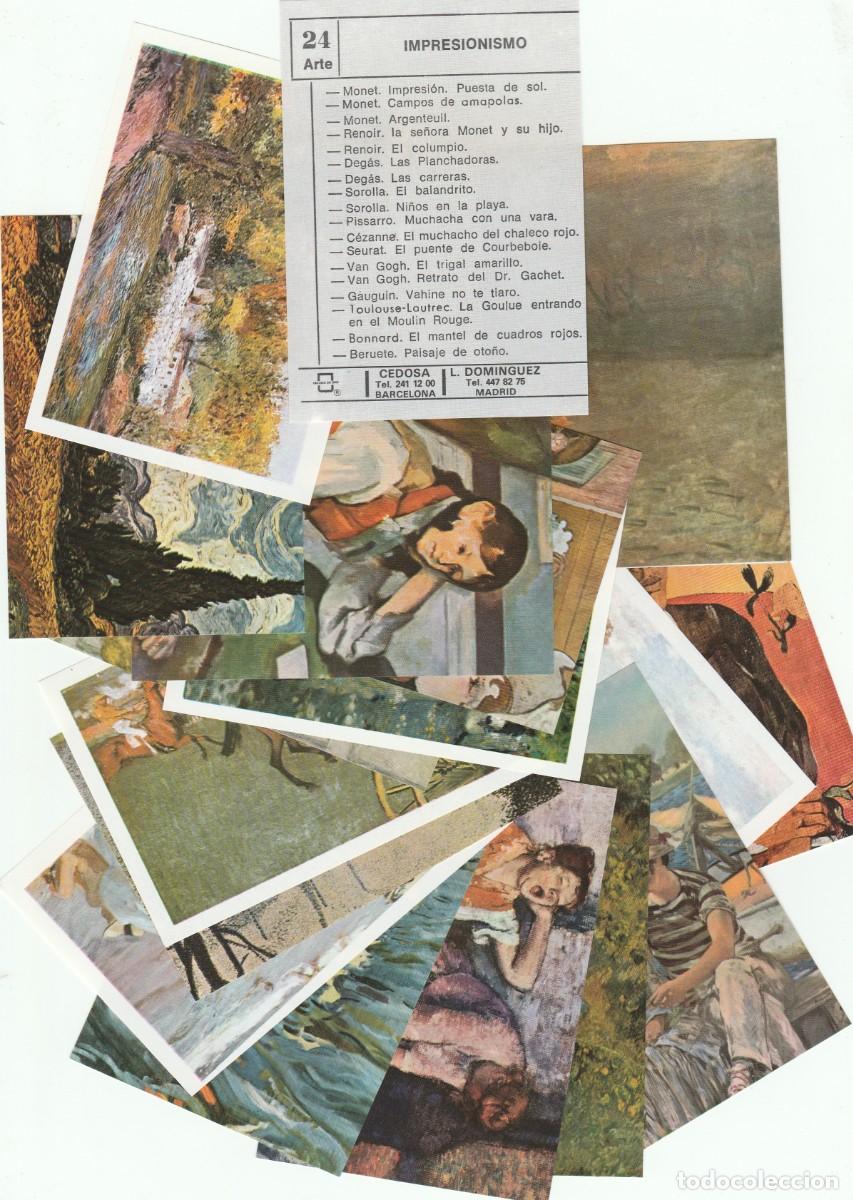 Otros objetos de arte: FICHA /CROMO -ARTE - IMPRESIONISMO - 18 IMAGENES- SOBRE N&ordm; 24 -CEDOSA-NUEVO