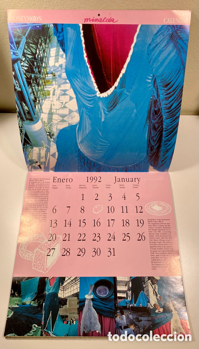 Otros objetos de arte: Miralda calendario 1992 proyecto Honeymoon - Foto 3