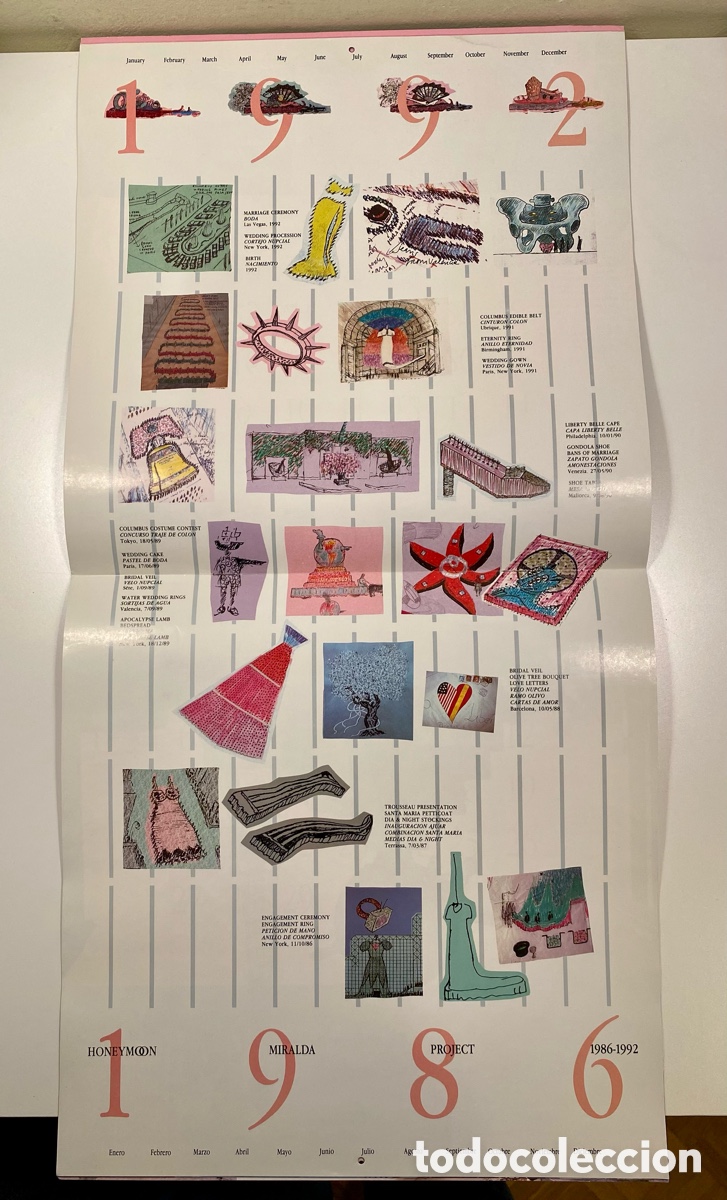 Otros objetos de arte: Miralda calendario 1992 proyecto Honeymoon - Foto 4