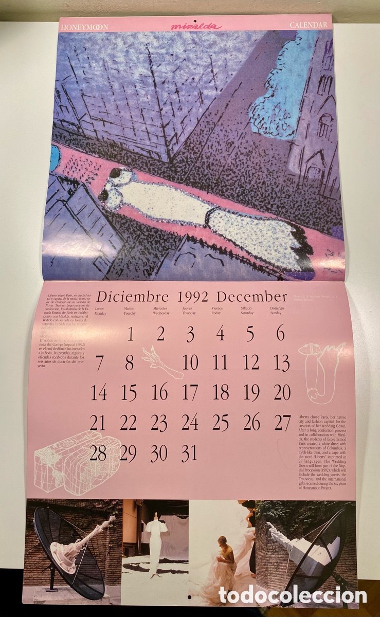 Otros objetos de arte: Miralda calendario 1992 proyecto Honeymoon - Foto 6