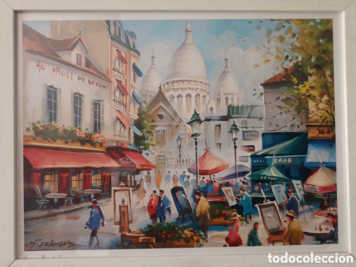 Otros objetos de arte: Lote 5 cuadros Paris - Foto 2