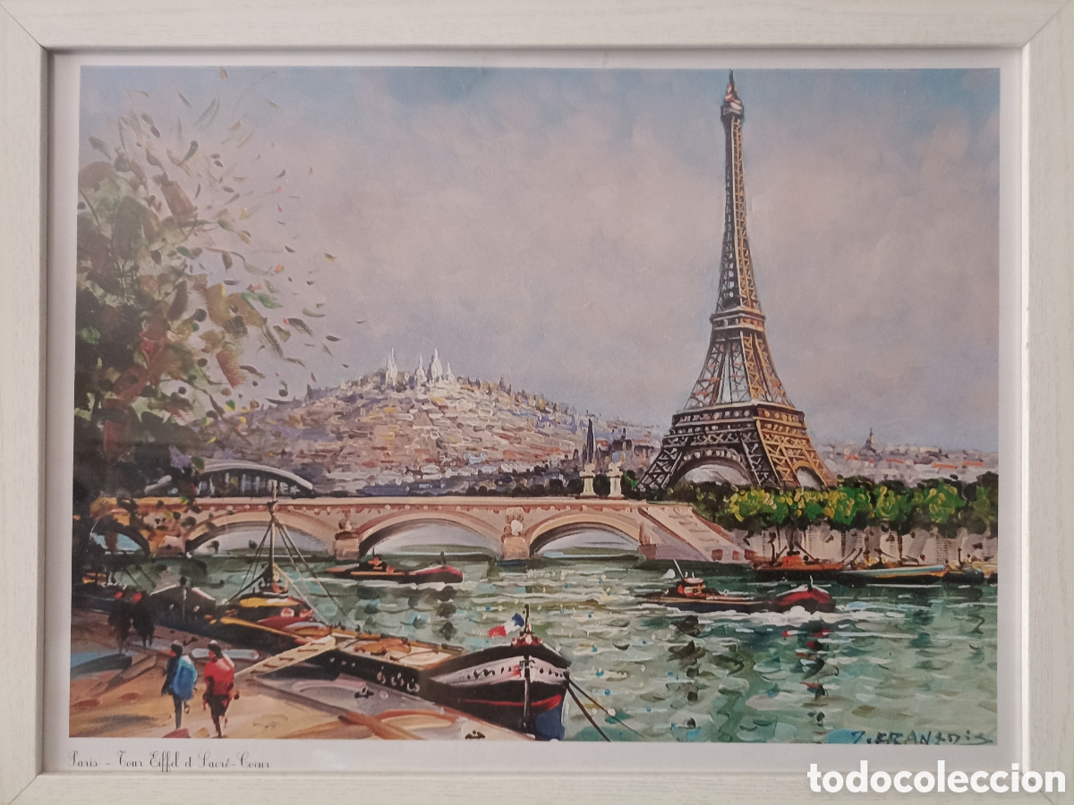Otros objetos de arte: Lote 5 cuadros Paris - Foto 3