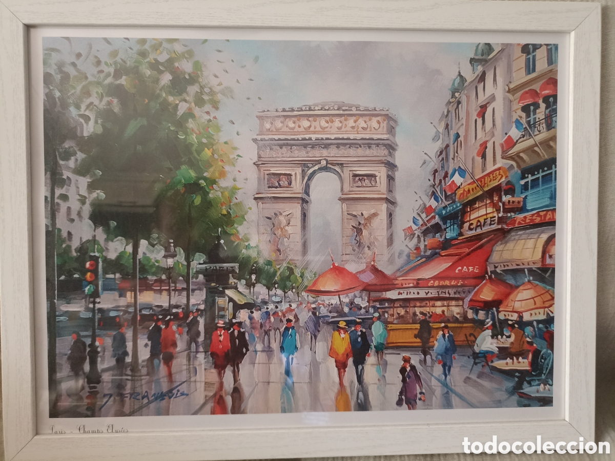 Otros objetos de arte: Lote 5 cuadros Paris - Foto 4