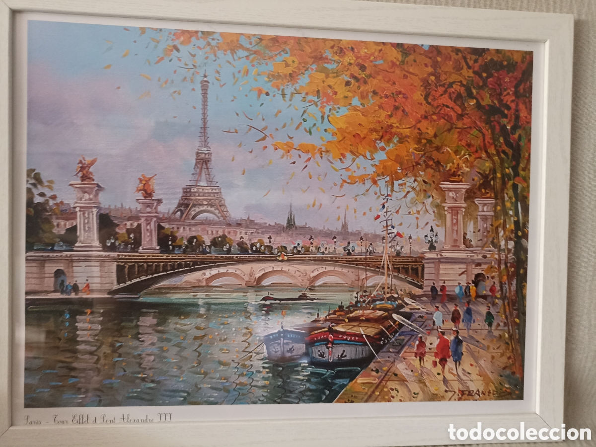 Otros objetos de arte: Lote 5 cuadros Paris - Foto 6