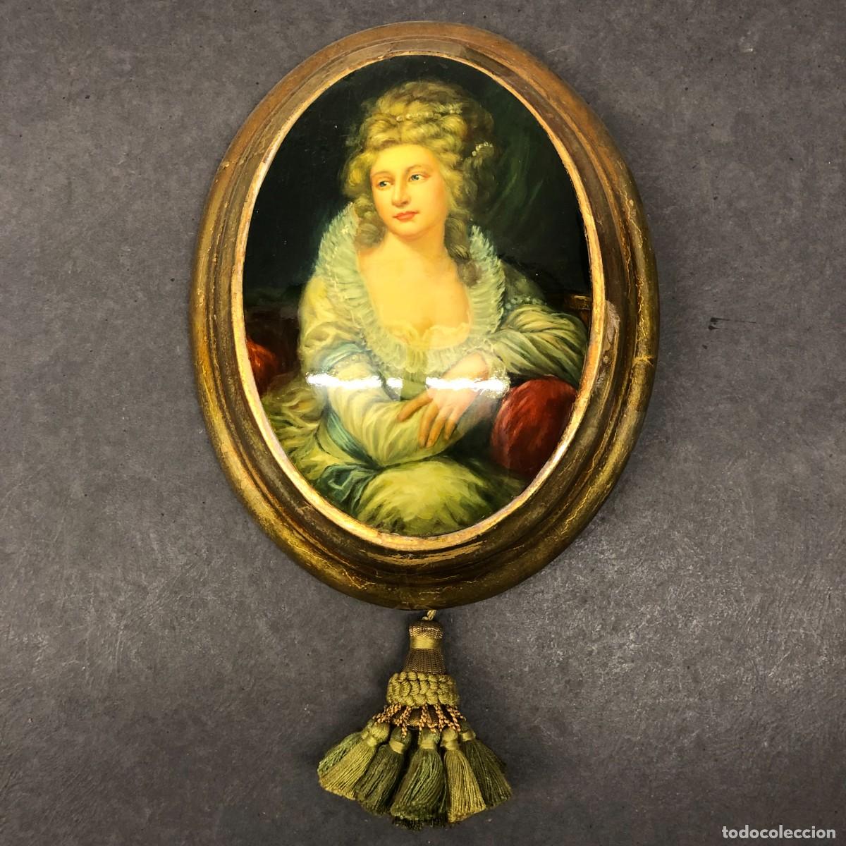 Otros objetos de arte: PRECIOSO MEDALLON OVALADO CON PINTURA NEOCLASICA - PRECIOSA - 24 X 19 CM / 424