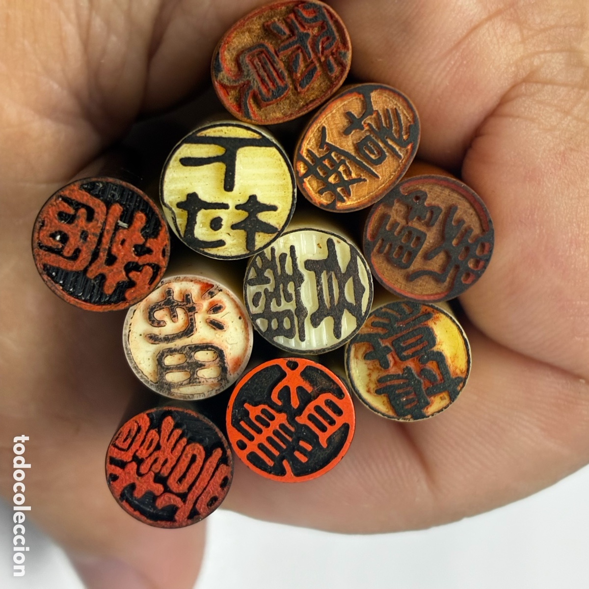 Otros objetos de arte: Lote 10 sellos HANKO japoneses. Originales