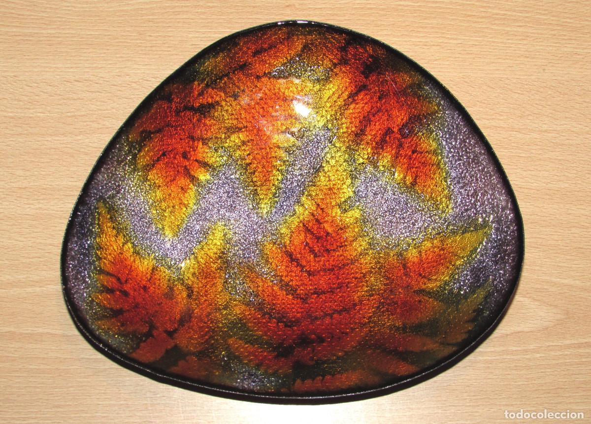 Otros objetos de arte: Esmalte art&iacute;stico al fuego hojas sello Jean B&eacute;tourn&eacute; Limoges original Francia circa 1950