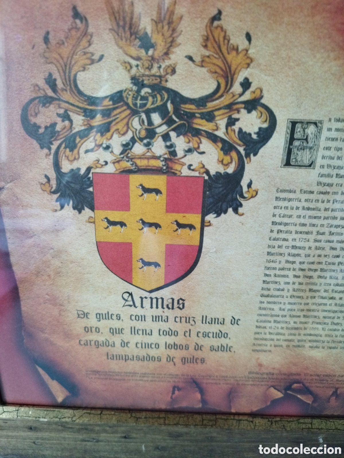 Otros objetos de arte: Cuadro Heraldica apellido Martinez - Foto 2