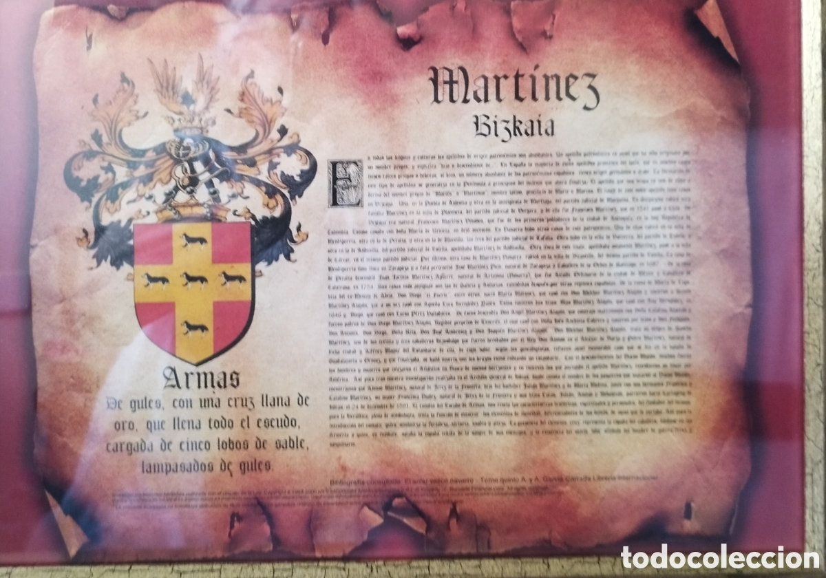 Otros objetos de arte: Cuadro Heraldica apellido Martinez - Foto 3