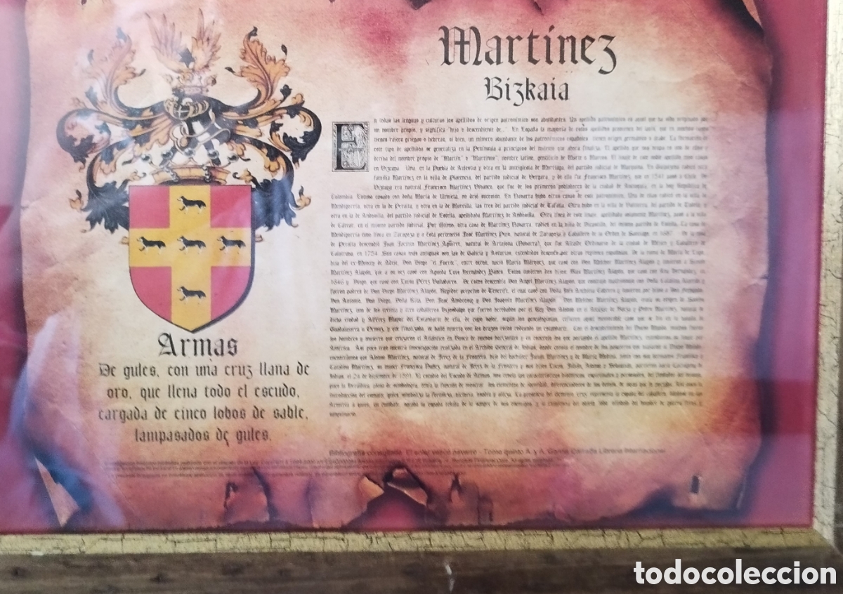 Otros objetos de arte: Cuadro Heraldica apellido Martinez - Foto 5