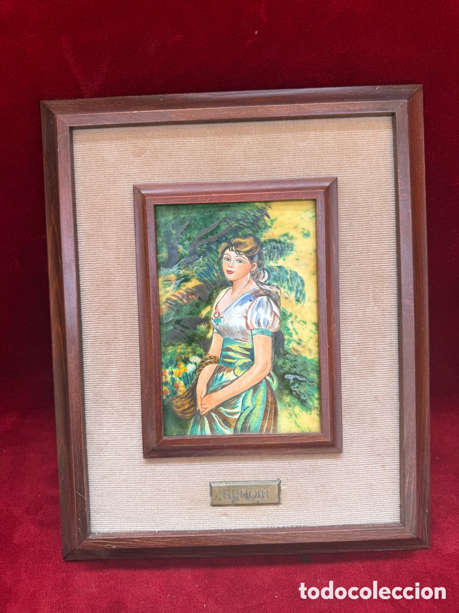 Other art objects: Antiguo cuadro al esmalte Renoir!
