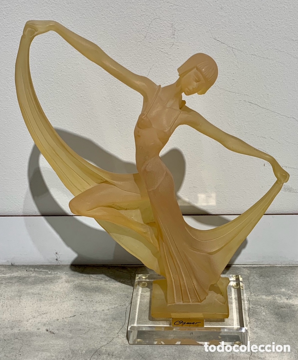Otros objetos de arte: Figura. Bailarina Art Deco. OSMAR. Resina.