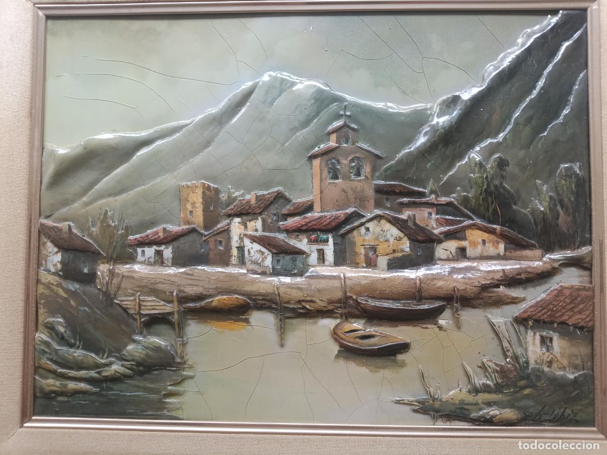 Otros objetos de arte: Cuadro en relieve esmaltado de L. Lopez - Foto 2
