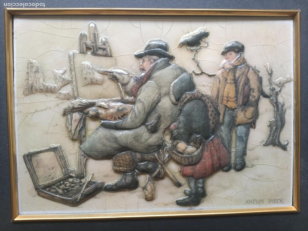 Otros objetos de arte: Cuadro en relieve esmaltado de Anton Pieck - Foto 2