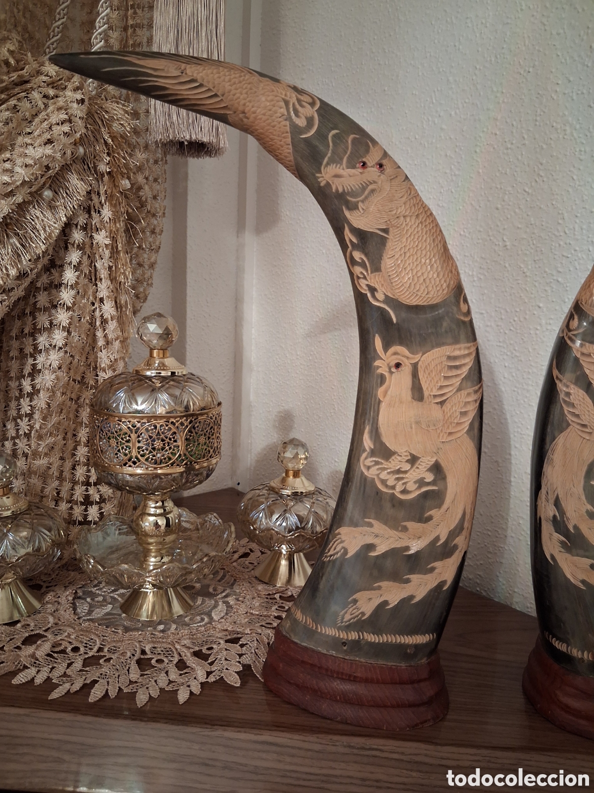 Otros objetos de arte: Dos Cuernos tallados - Foto 2