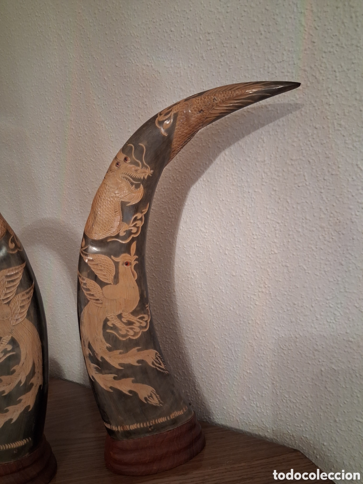 Otros objetos de arte: Dos Cuernos tallados - Foto 3