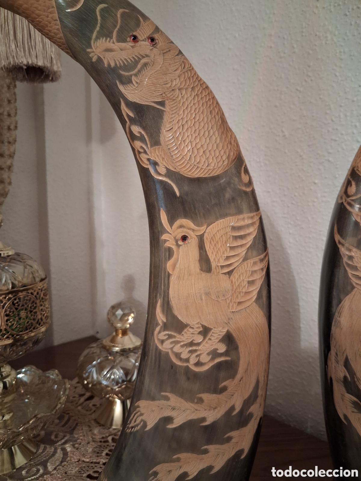 Otros objetos de arte: Dos Cuernos tallados - Foto 4