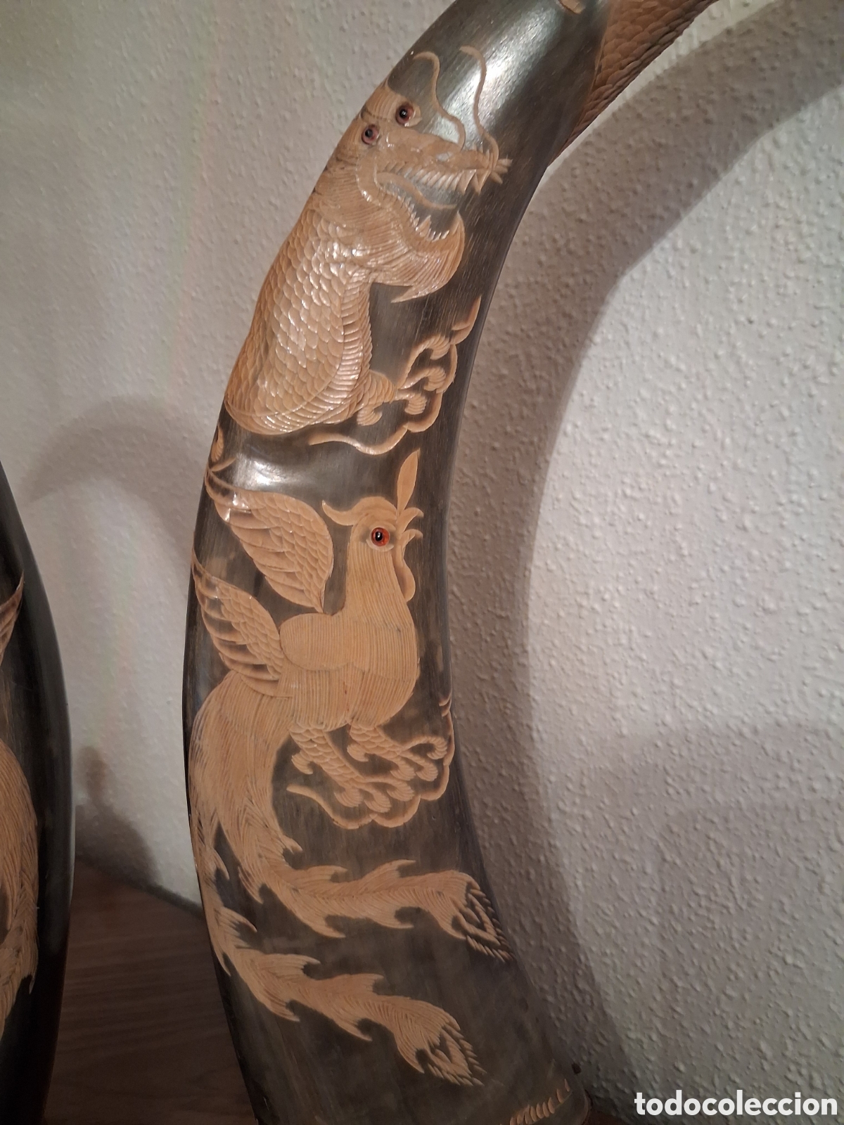 Otros objetos de arte: Dos Cuernos tallados - Foto 5